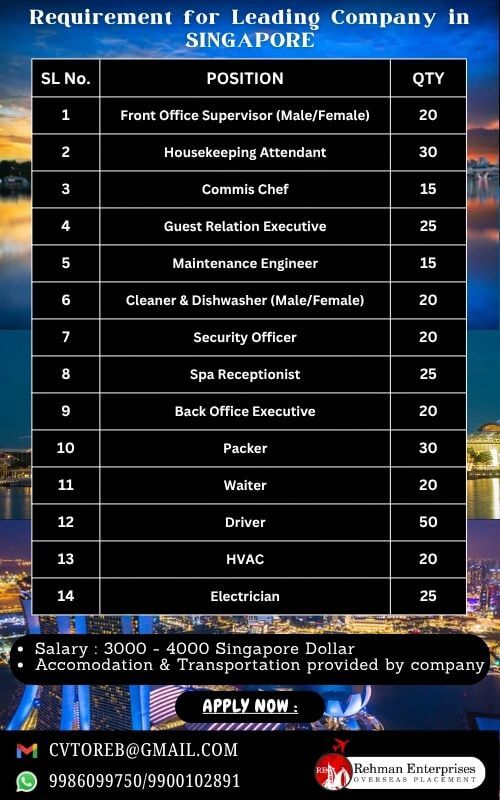 REQUIREMENT FOR LEADING COMPANY IN SINGAPORE REQUIREMENT FOR LEADING COMPANY IN SINGAPORE