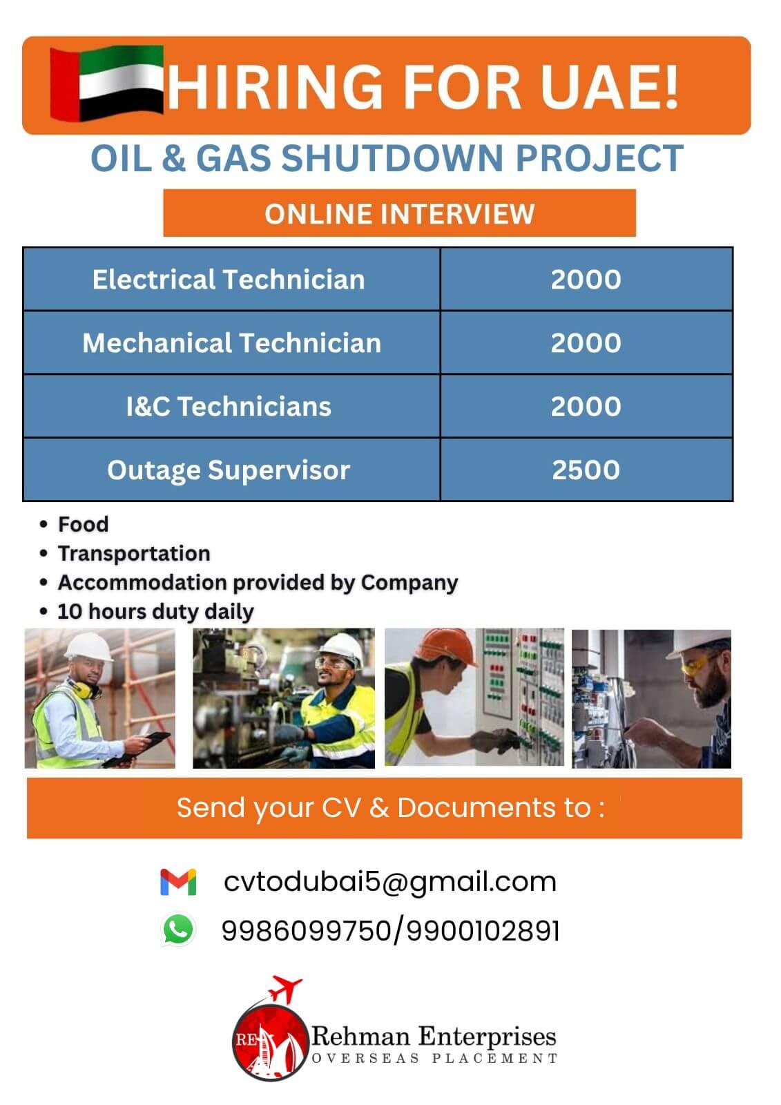 HIRING FOR OIL AND GAS SHUTDOWN PROJECT IN UAE - ONLINE INTERVIEW HIRING FOR OIL AND GAS SHUTDOWN PROJECT IN UAE - ONLINE INTERVIEW