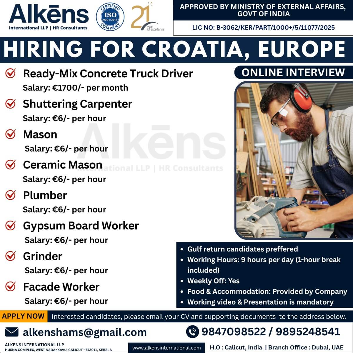 HIRING FOR CROATIA, EUROPE HIRING FOR CROATIA, EUROPE
