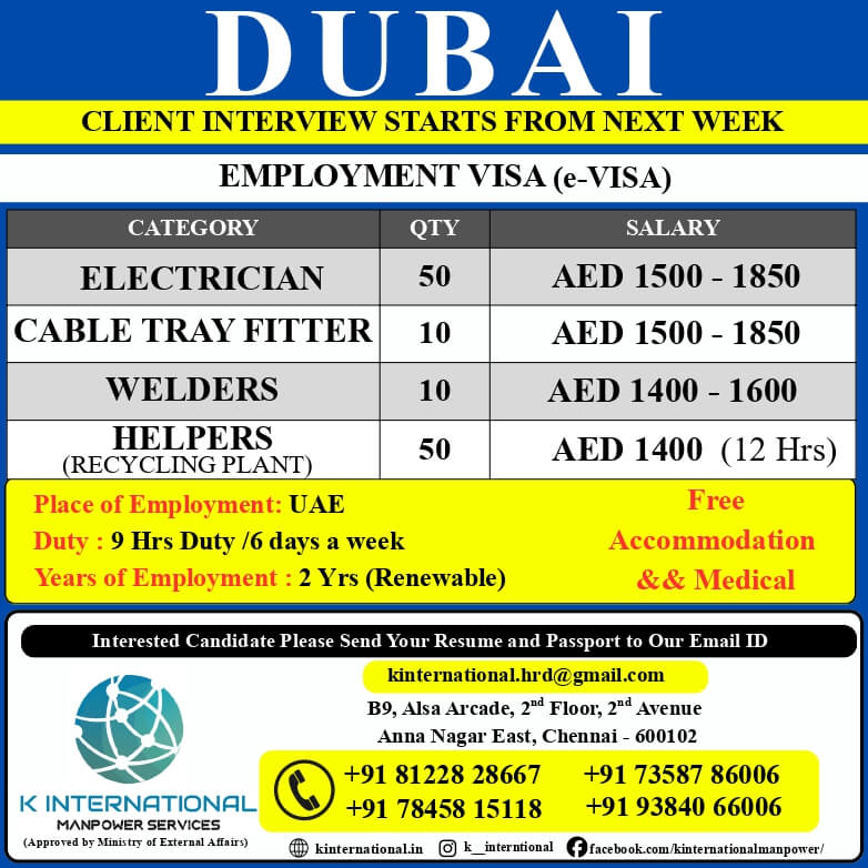 URGENTLY REQUIRED FOR TEG IN DUBAI URGENTLY REQUIRED FOR TEG IN DUBAI