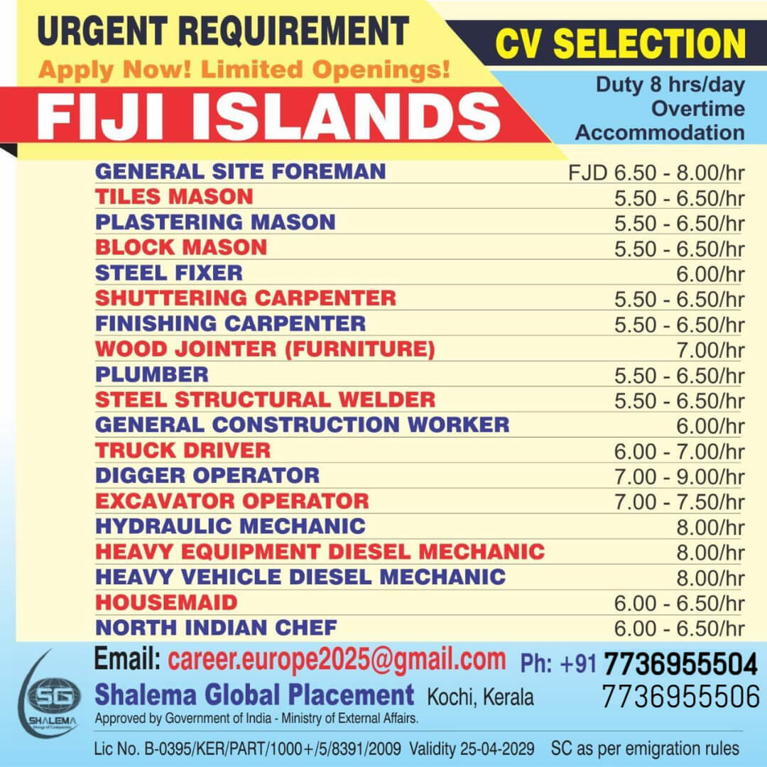FIJI VACANCY FIJI VACANCY