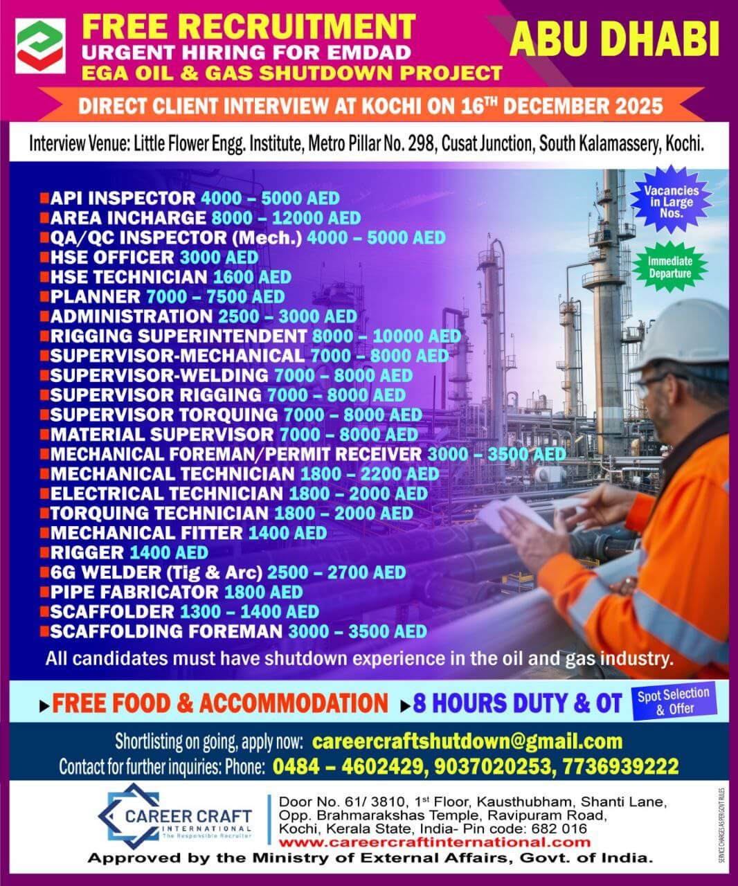 Client Interview at Kochi on 16th December, 2025 for Emdad, Abu Dhabi Client Interview at Kochi on 16th December, 2025 for Emdad, Abu Dhabi