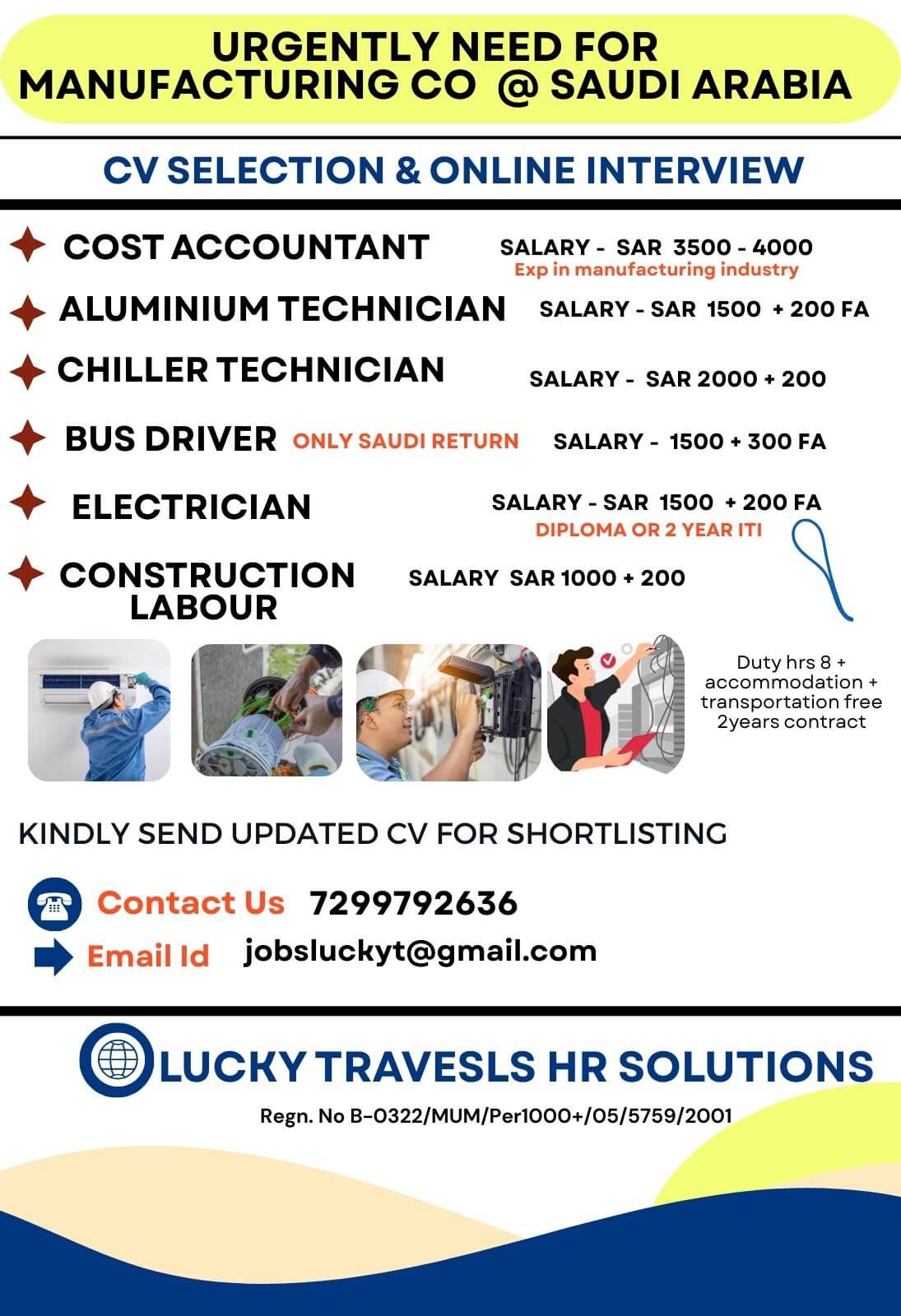 Urgently Required for Government Maintenance Road Project for Saudi Arabia / CV Selection & Online Interview / contact for further details on 7299792636 Urgently Required for Government Maintenance Road Project for Saudi Arabia / CV Selection & Online Interview / contact for further details on 7299792636