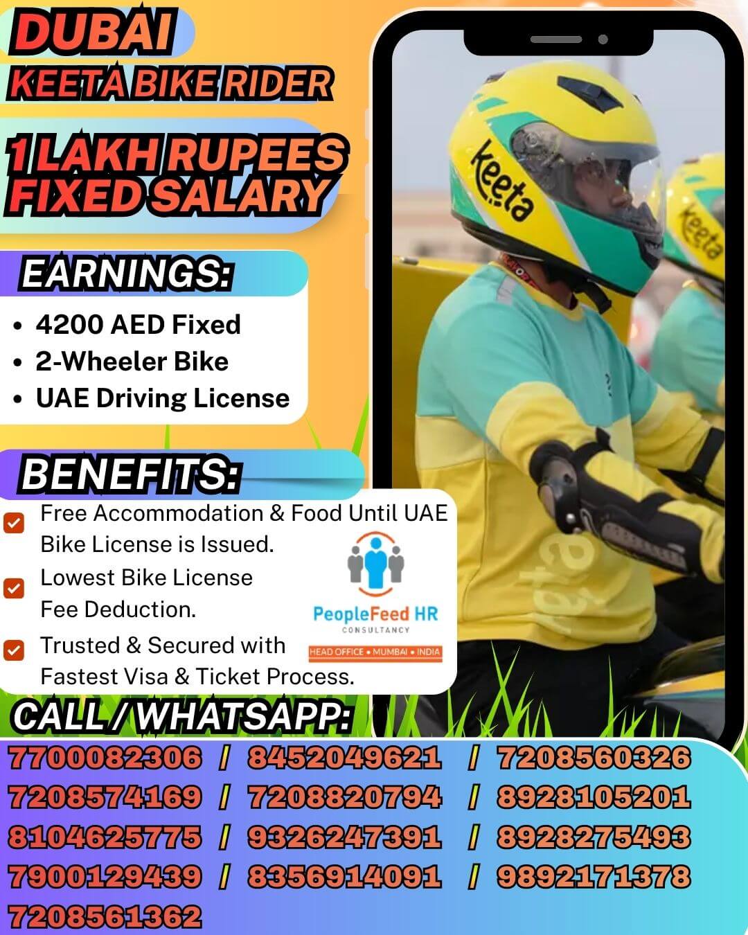 URGENT REQUIREMENT FOR BIKE RIDERS IN DUBAI (UAE) :: TALABAT / KEETA :: IMMEDIATE DEPARTURES