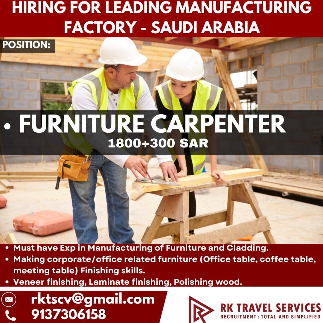 HIRING FOR LEADING manufacturing factory - SAUDI ARABIA