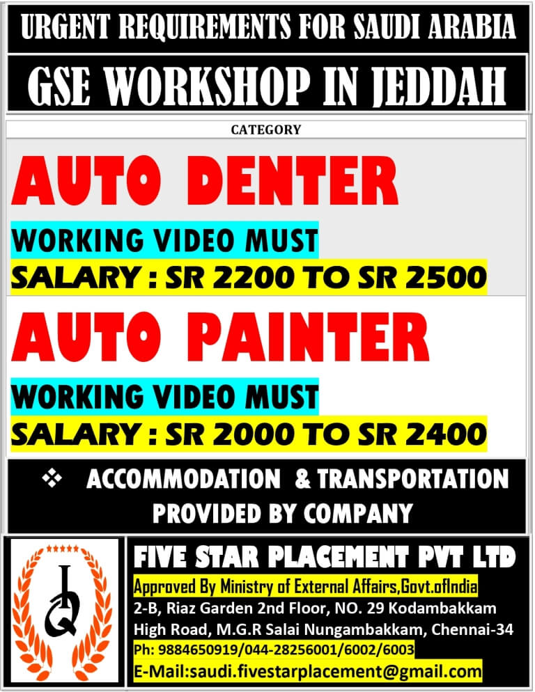 URGENT REQUIREMENT FOR SAUDI ARABIA URGENT REQUIREMENT FOR SAUDI ARABIA