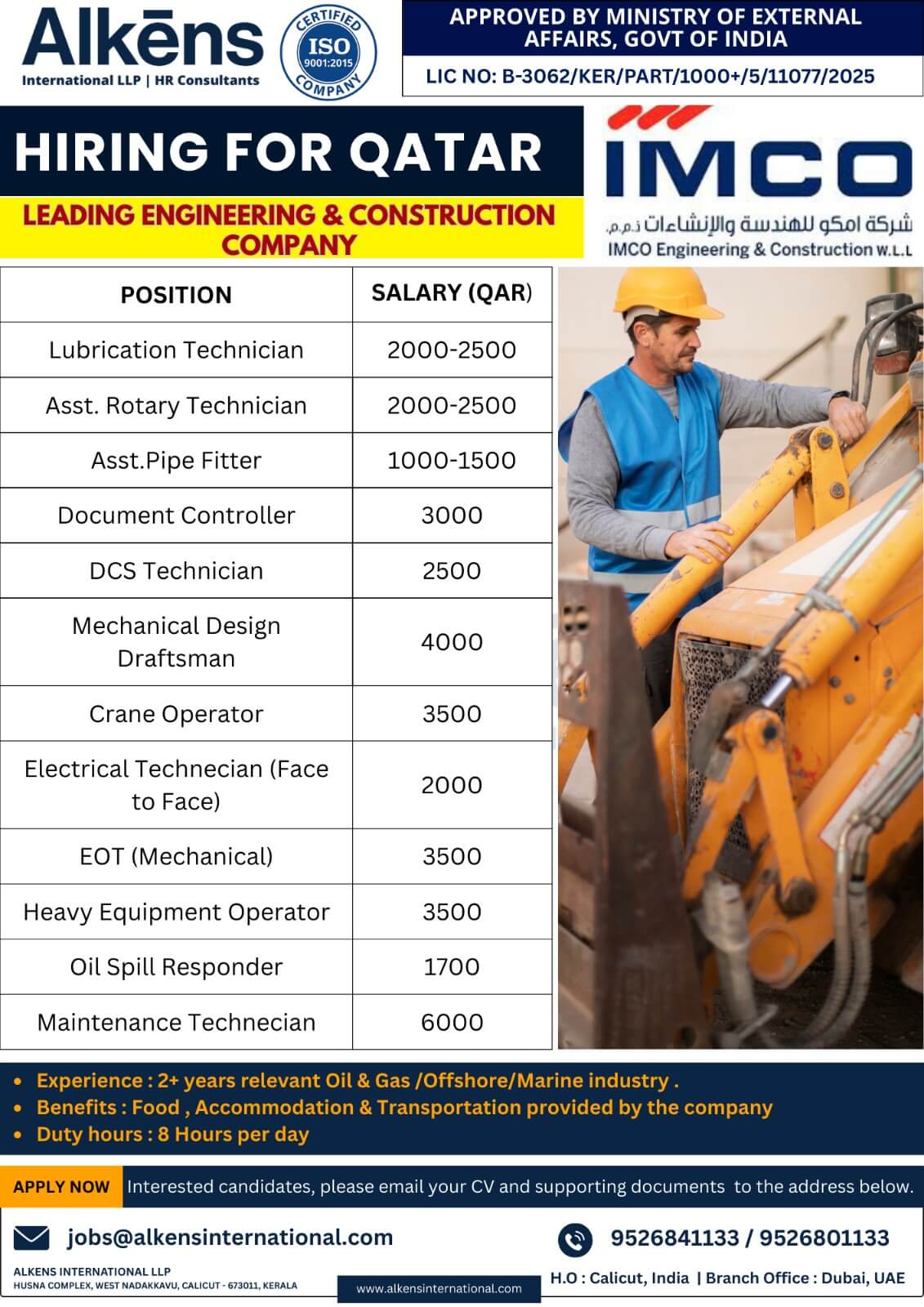 HIRING FOR QATAR HIRING FOR QATAR