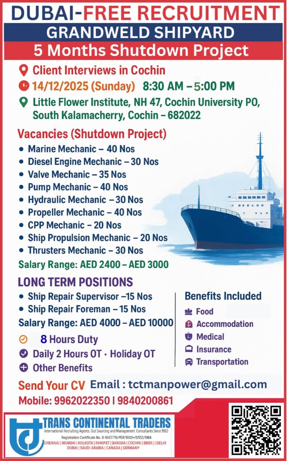 GRANDWELD HIRING IN COCHIN-FREE RECRUITMENT-HURRY DONT MISS GRANDWELD HIRING IN COCHIN-FREE RECRUITMENT-HURRY DONT MISS