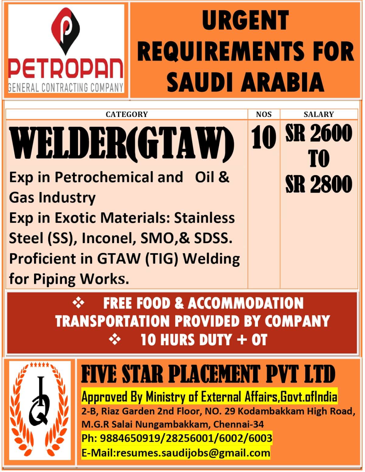 URGENT REQUIREMENT FOR SAUDI ARABIA URGENT REQUIREMENT FOR SAUDI ARABIA