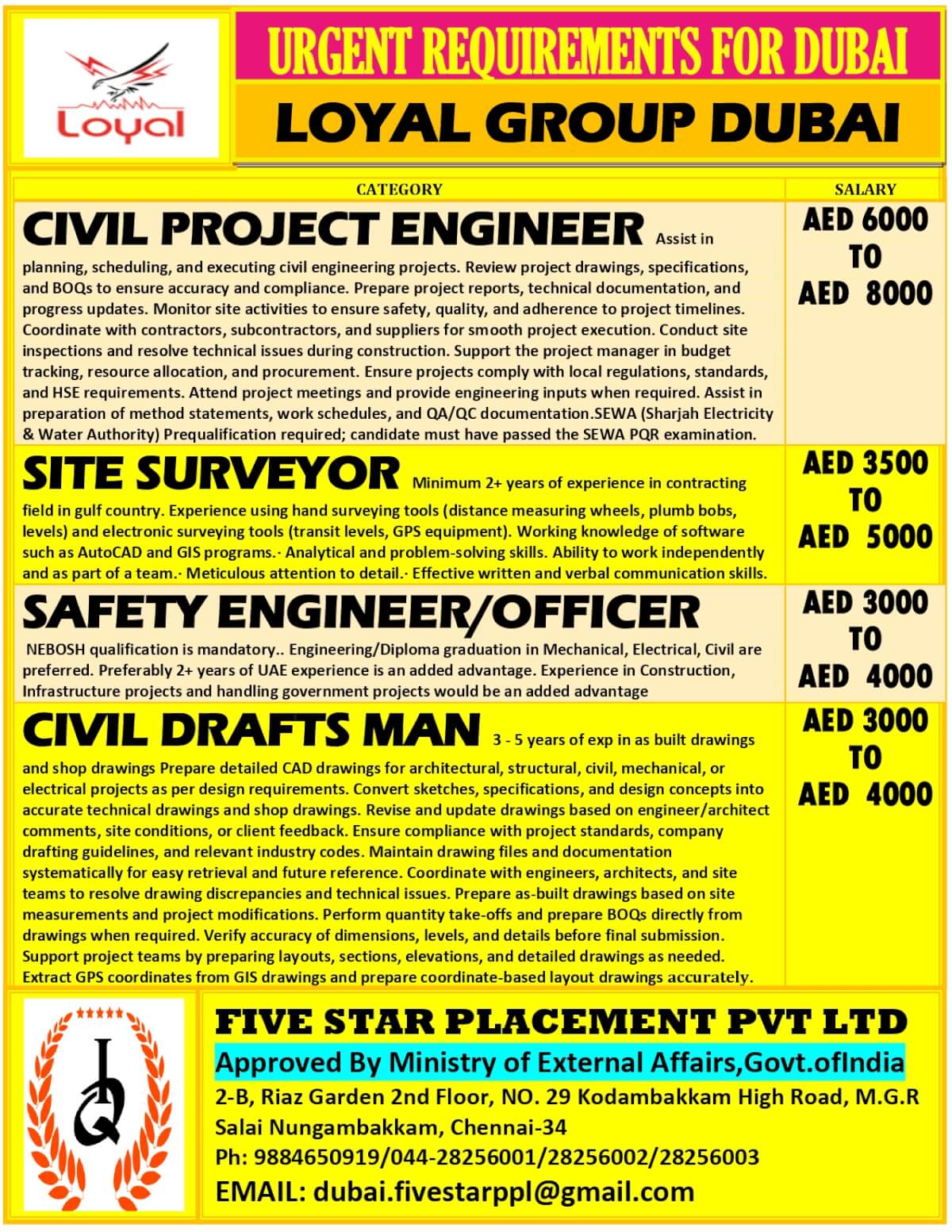 URGENT REQUIREMENT FOR DUBAI URGENT REQUIREMENT FOR DUBAI