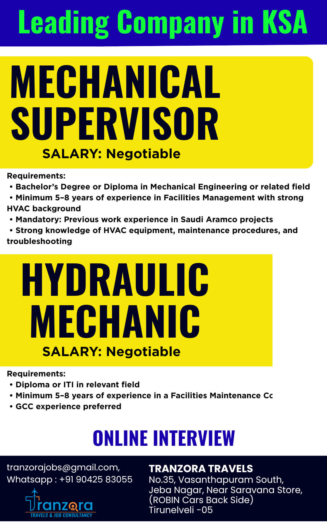 URGENT REQURIEMJENT FOR KSA URGENT REQURIEMJENT FOR KSA
