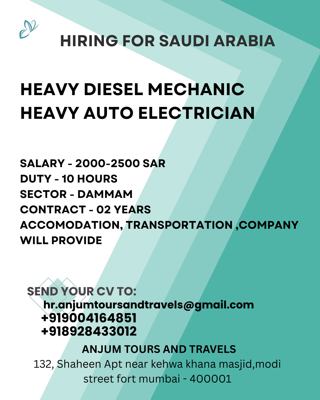 HIRING FOR SAUDI ARABIA HIRING FOR SAUDI ARABIA