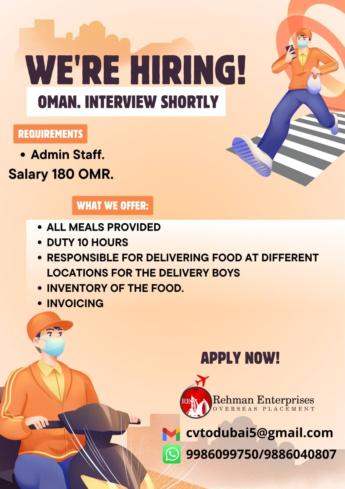 HIRING FOR OMAN-INTERVIEW SHORTLY