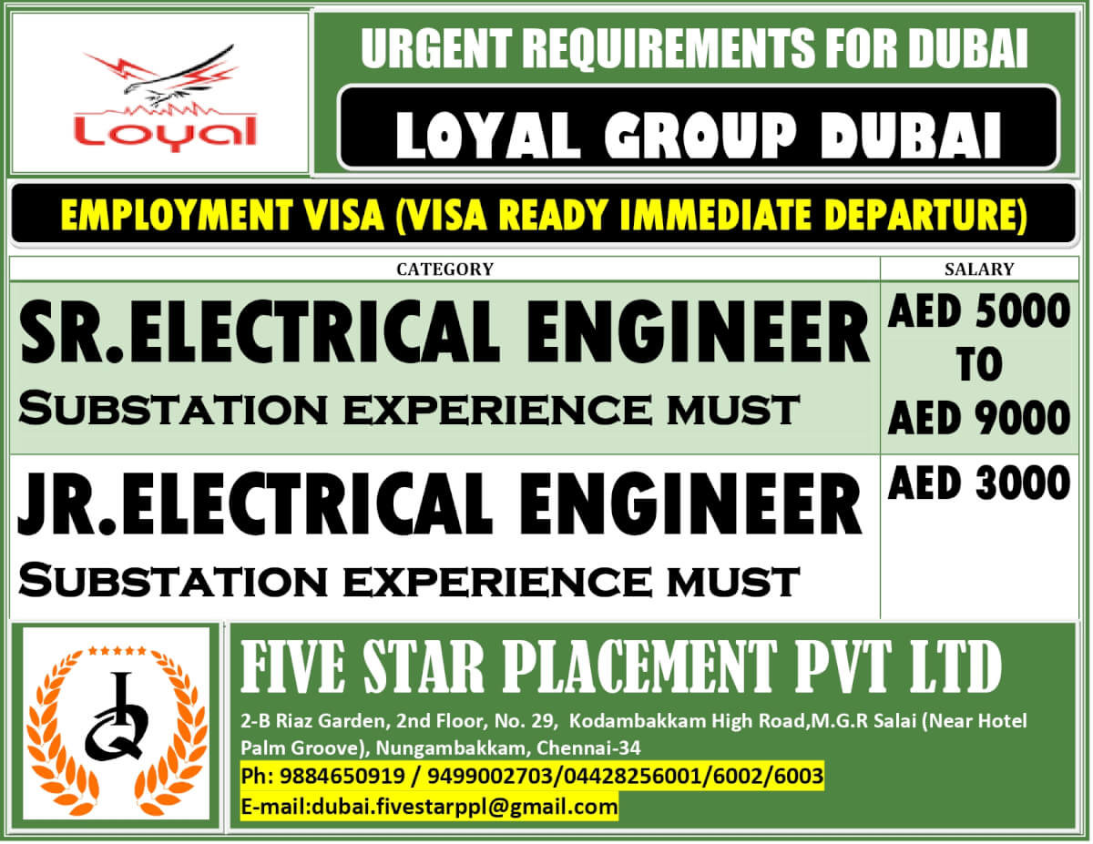 URGENT REQUIREMENT FOR DUBAI URGENT REQUIREMENT FOR DUBAI