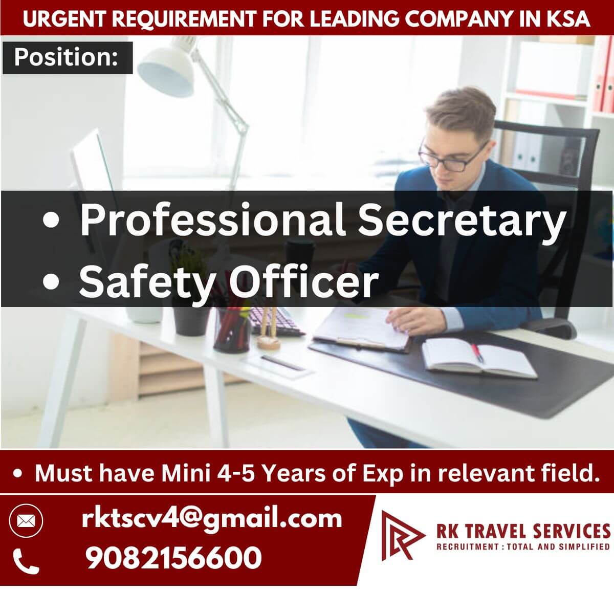 Urgent Requirement for leading Company in KSA Urgent Requirement for leading Company in KSA