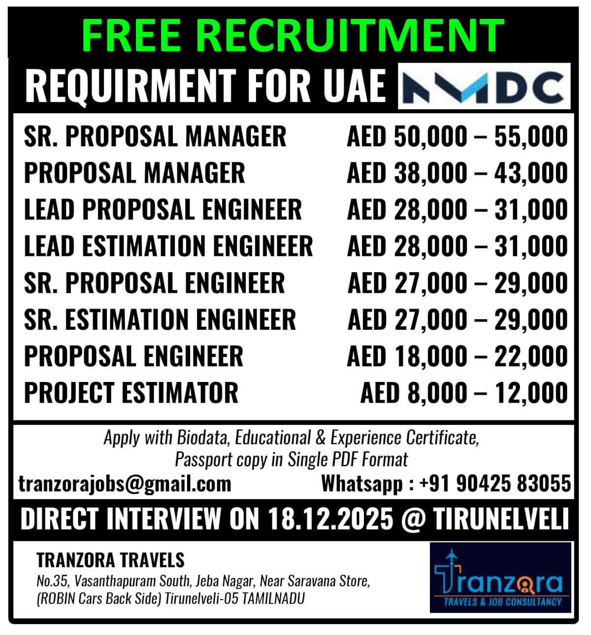 RECRUITMENT FOR UAE RECRUITMENT FOR UAE