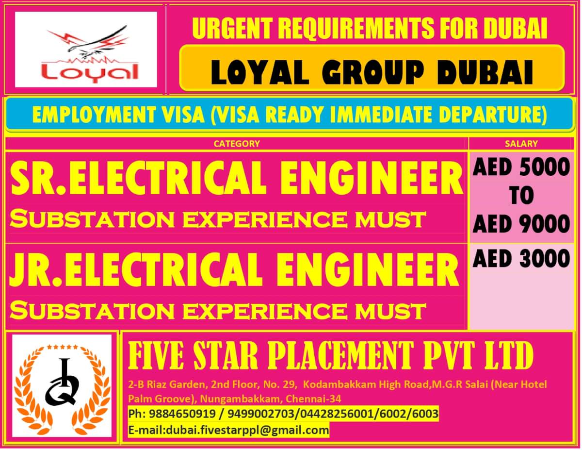 URGENT REQUIREMENT FOR DUBAI URGENT REQUIREMENT FOR DUBAI
