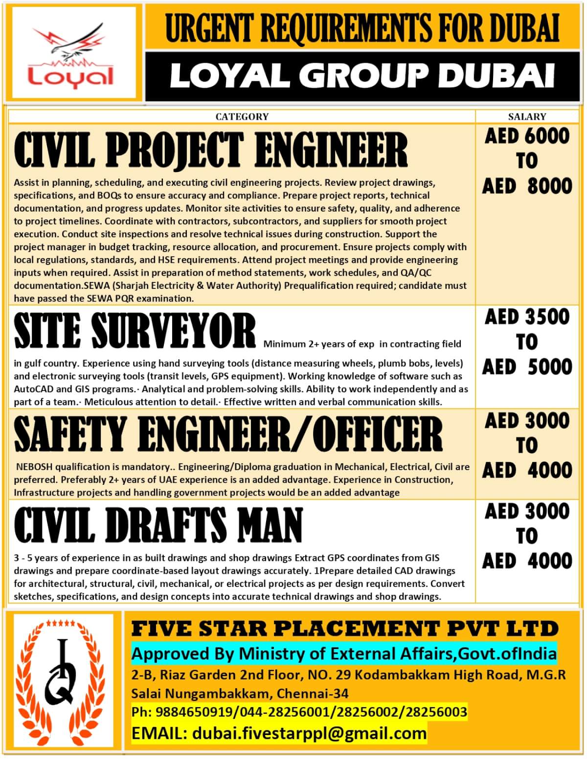 URGENT REQUIREMENT FOR DUBAI URGENT REQUIREMENT FOR DUBAI