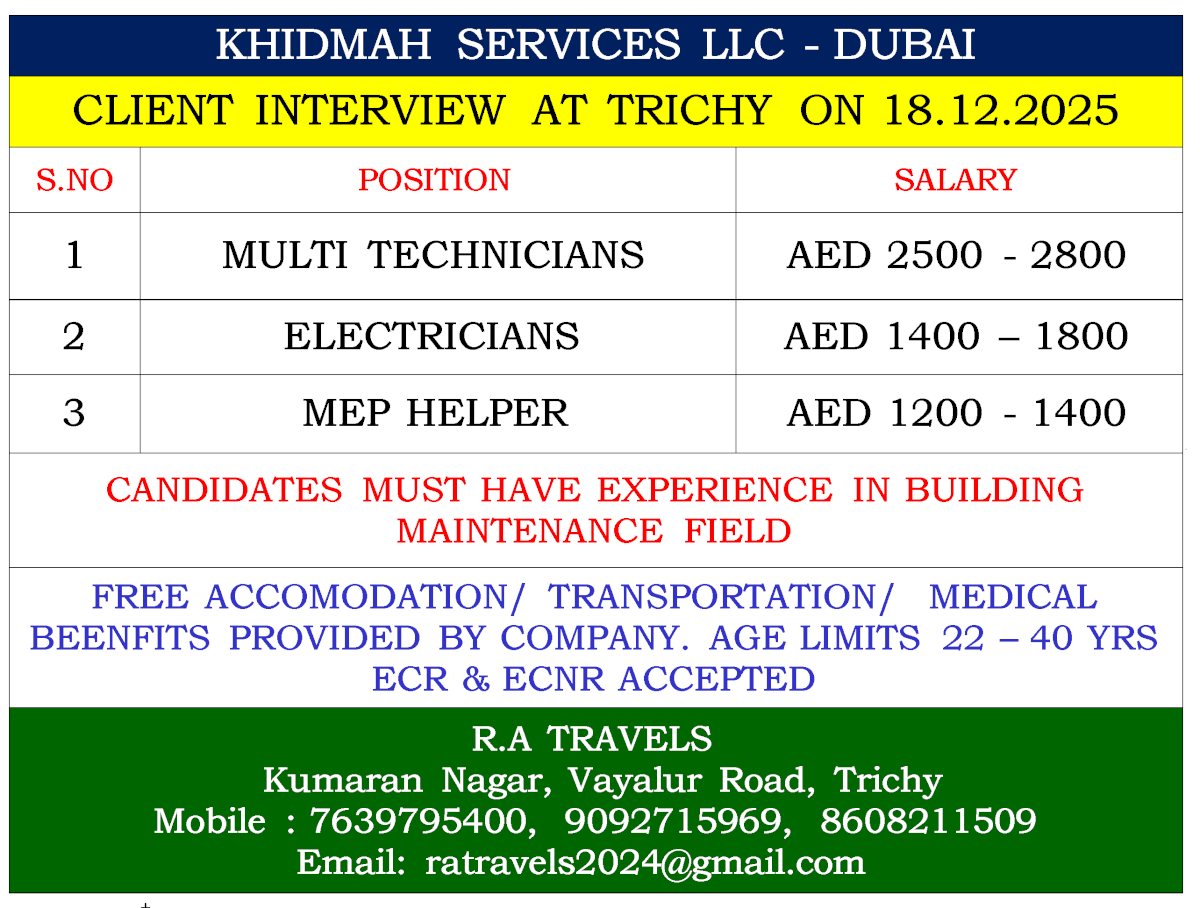 KHIDMAH SERVICES LLC - DUBAI KHIDMAH SERVICES LLC - DUBAI