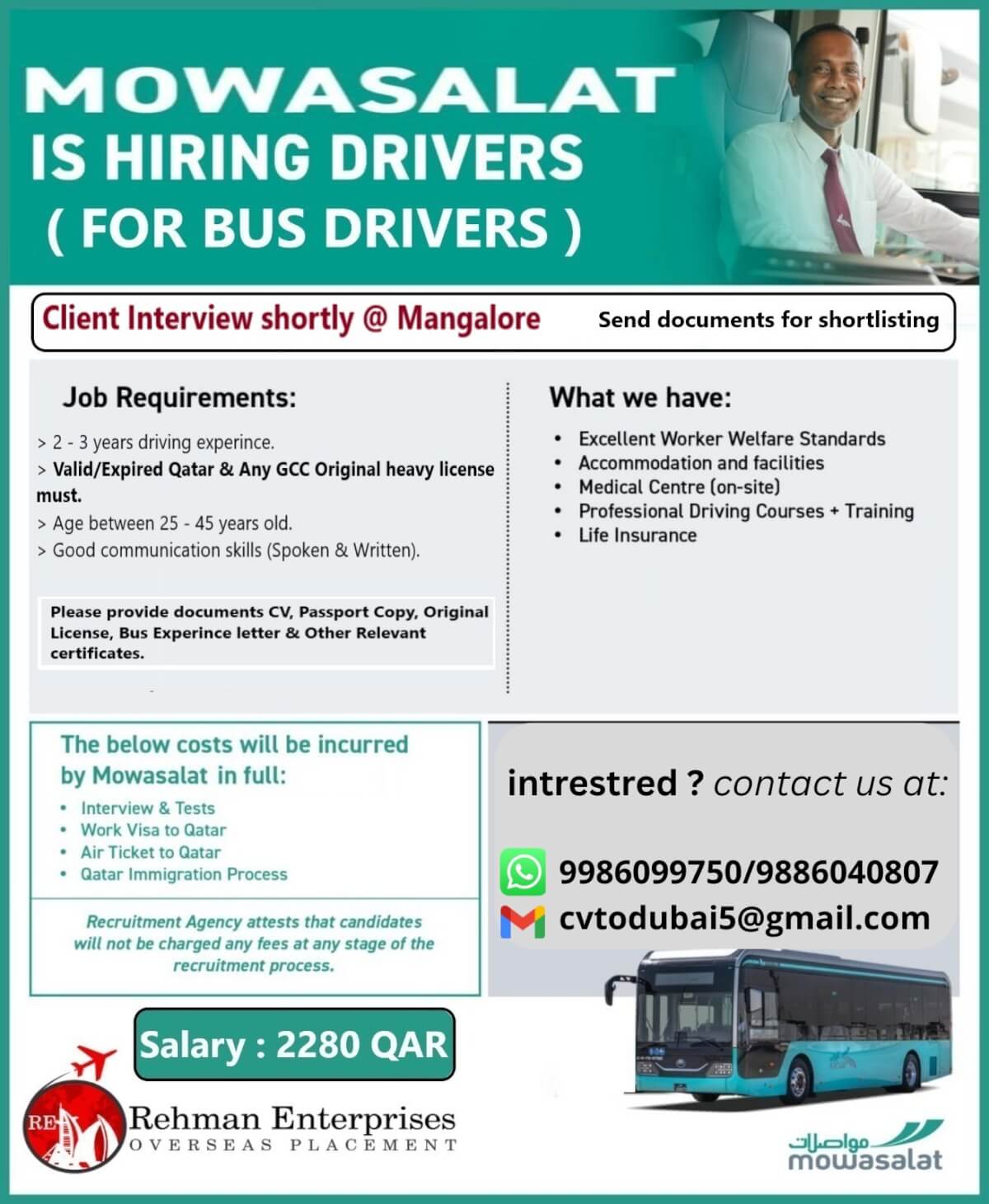 HIRING FOR MOWASALAT IN DUBAI-BUS DRIVERS