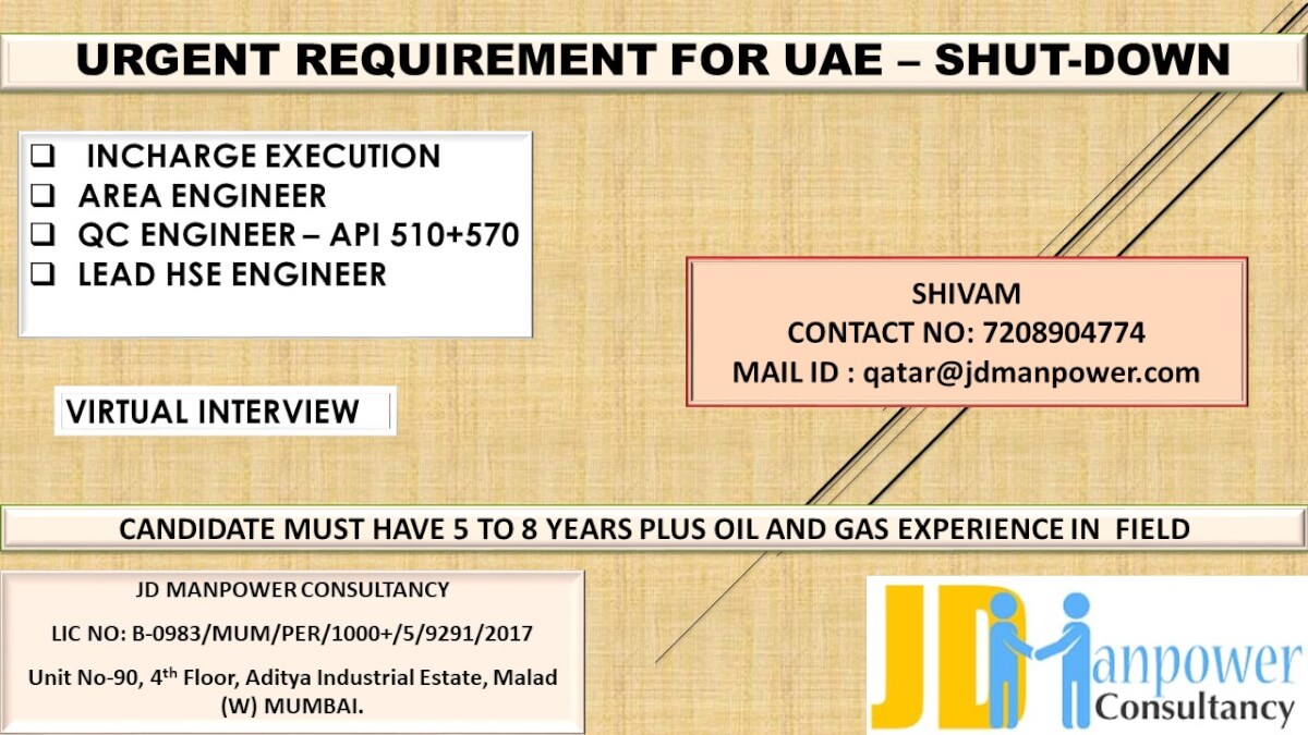 URGENT REEQUIRMENT FOR UAE LONG TERM URGENT REEQUIRMENT FOR UAE LONG TERM