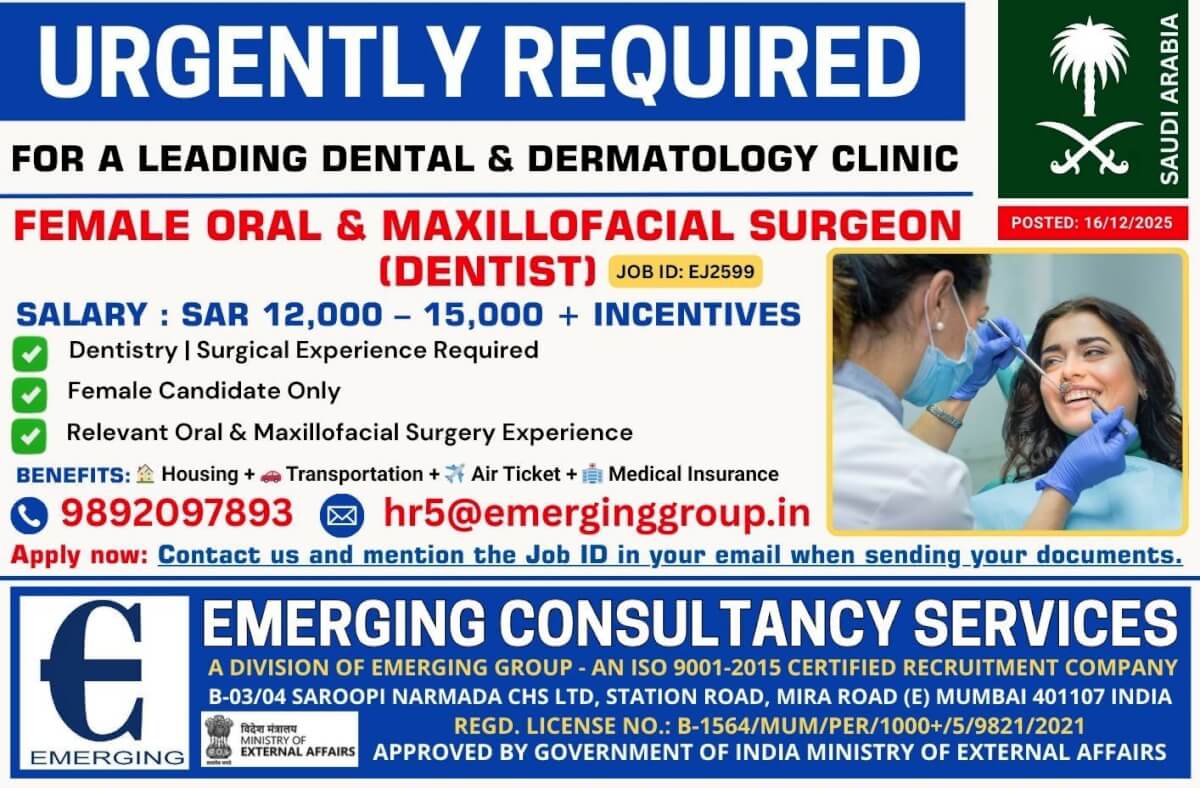 FOR A LEADING DENTAL & DERMATOLOGY CLINIC IN SAUDI ARABIA