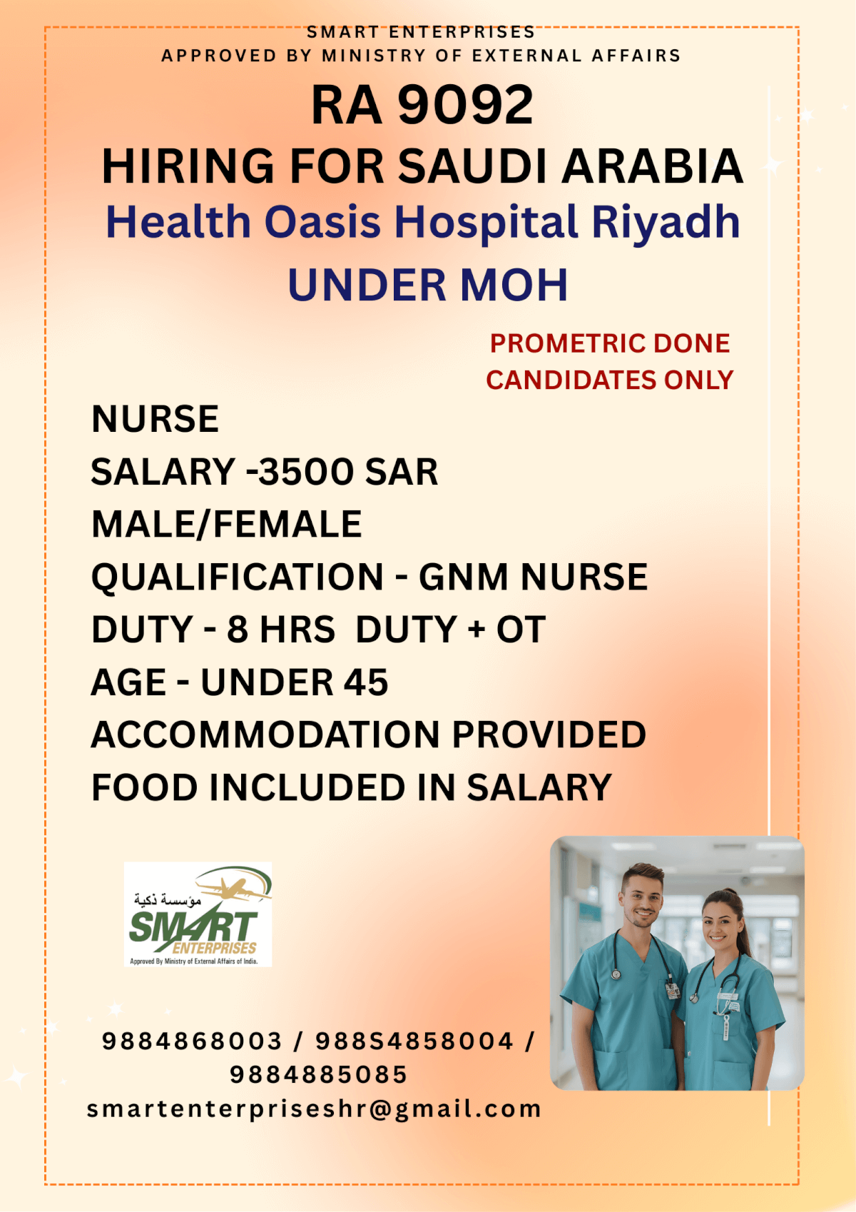 HIRING FOR SAUDI ARABIA HIRING FOR SAUDI ARABIA