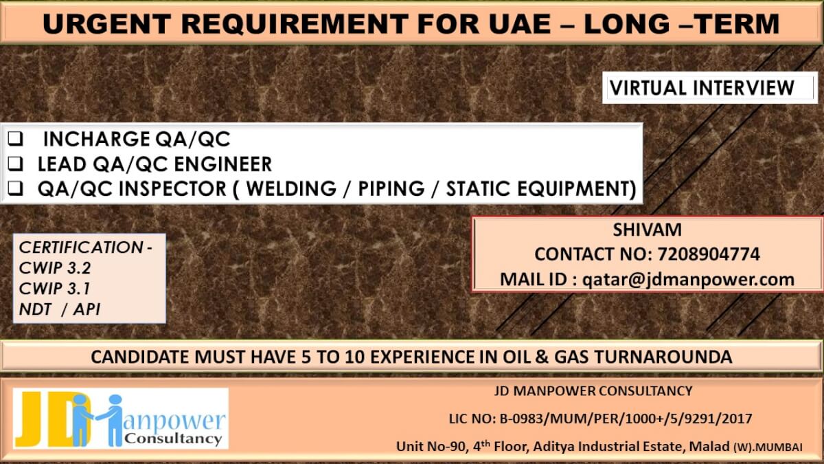 URGENTS REQURIEMENTS UAE LONG -TERM