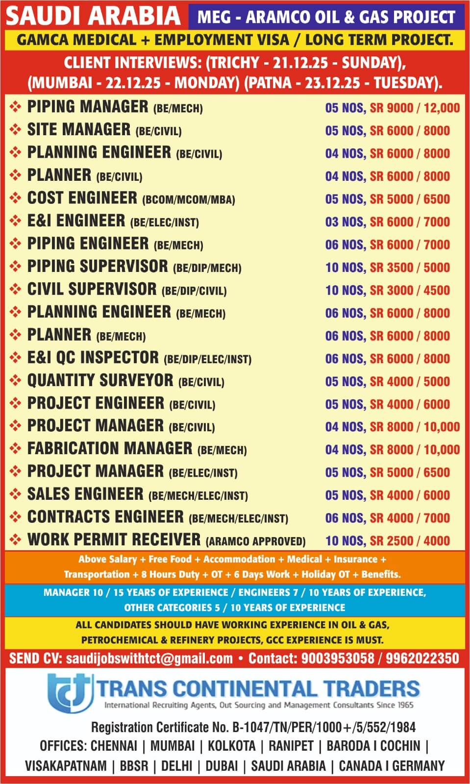 MIDDLE EAST GROUP HIRING YOU-ARAMCO PROJECT