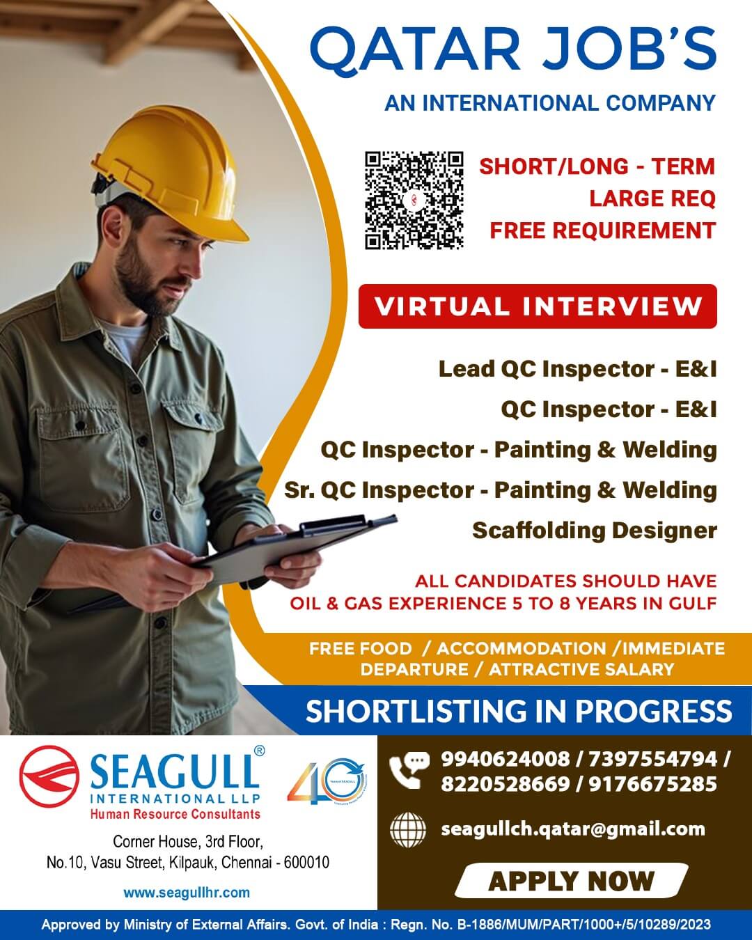 REQUIREMENT FOR OIL & GAS PROJECT FOR QATAR