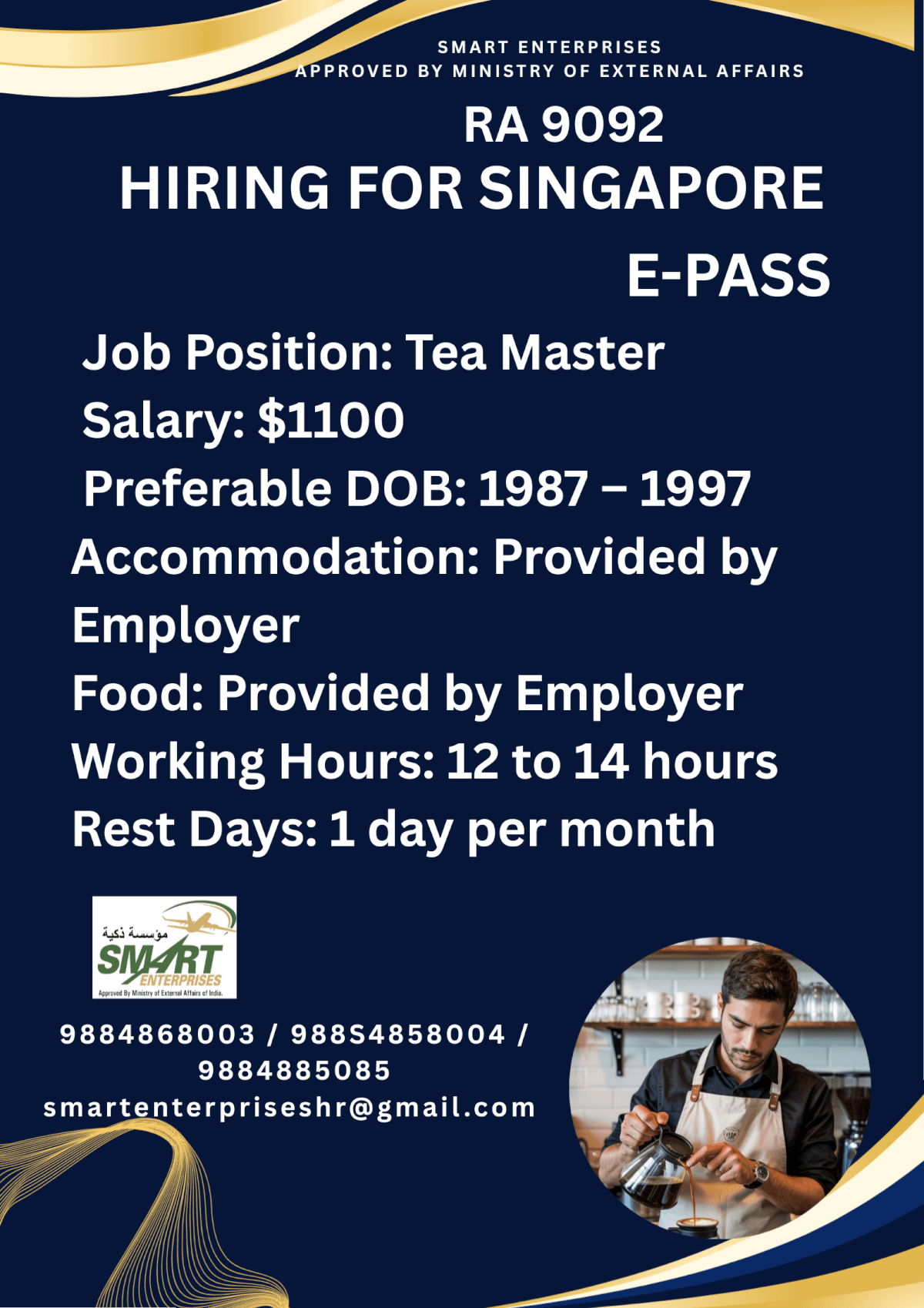 HIRING FOR SINGAPORE