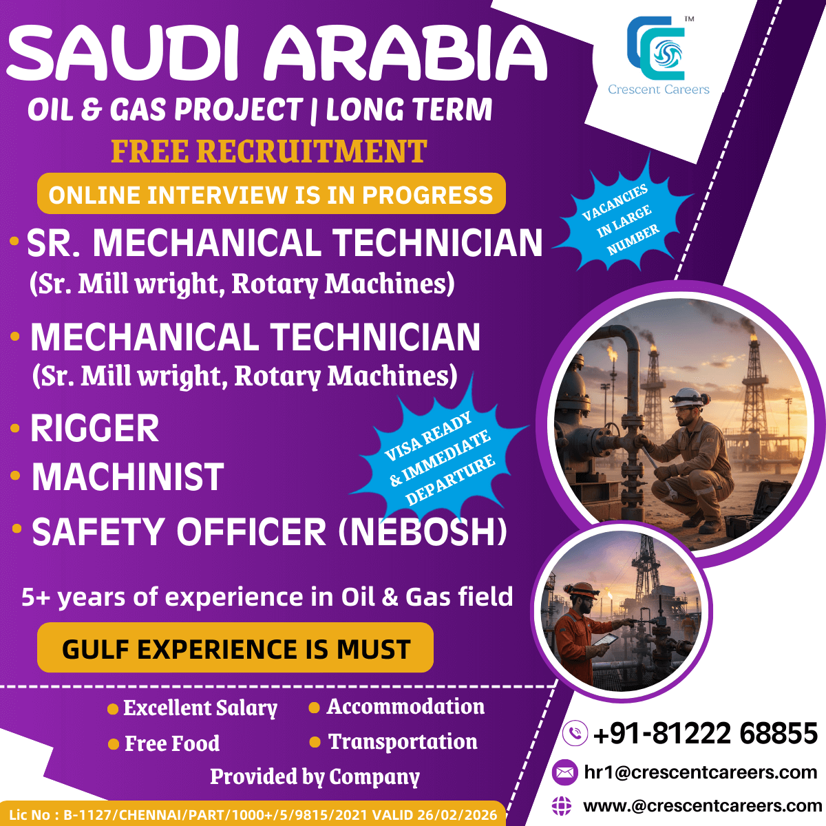 FREE RECRUITMENT - SAFETY OFFICER / RIGGER FREE RECRUITMENT - SAFETY OFFICER / RIGGER