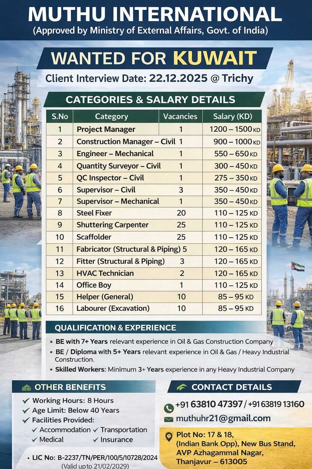 WANTED FOR KUWAIT WANTED FOR KUWAIT