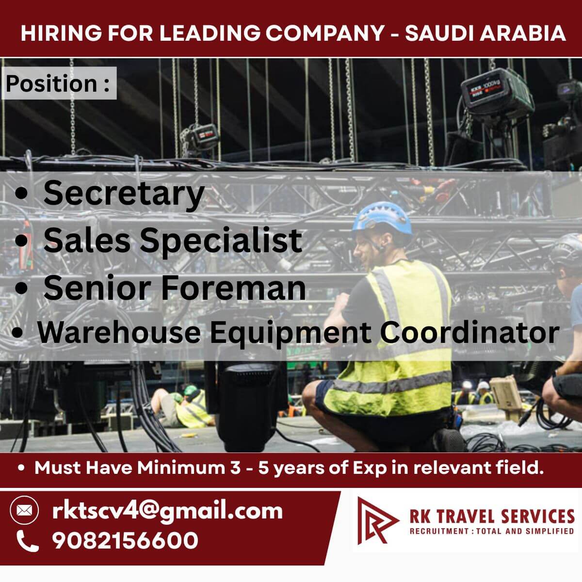 HIRING FOR LEADING COMPANY - SAUDI ARABIA HIRING FOR LEADING COMPANY - SAUDI ARABIA