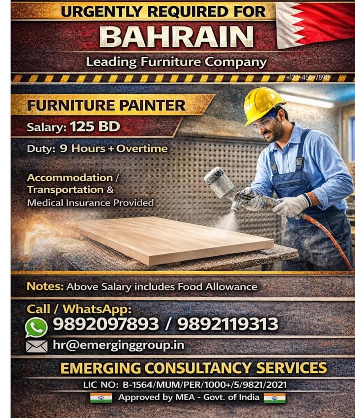 URGENTLY REQUIRED FOR BAHRAIN