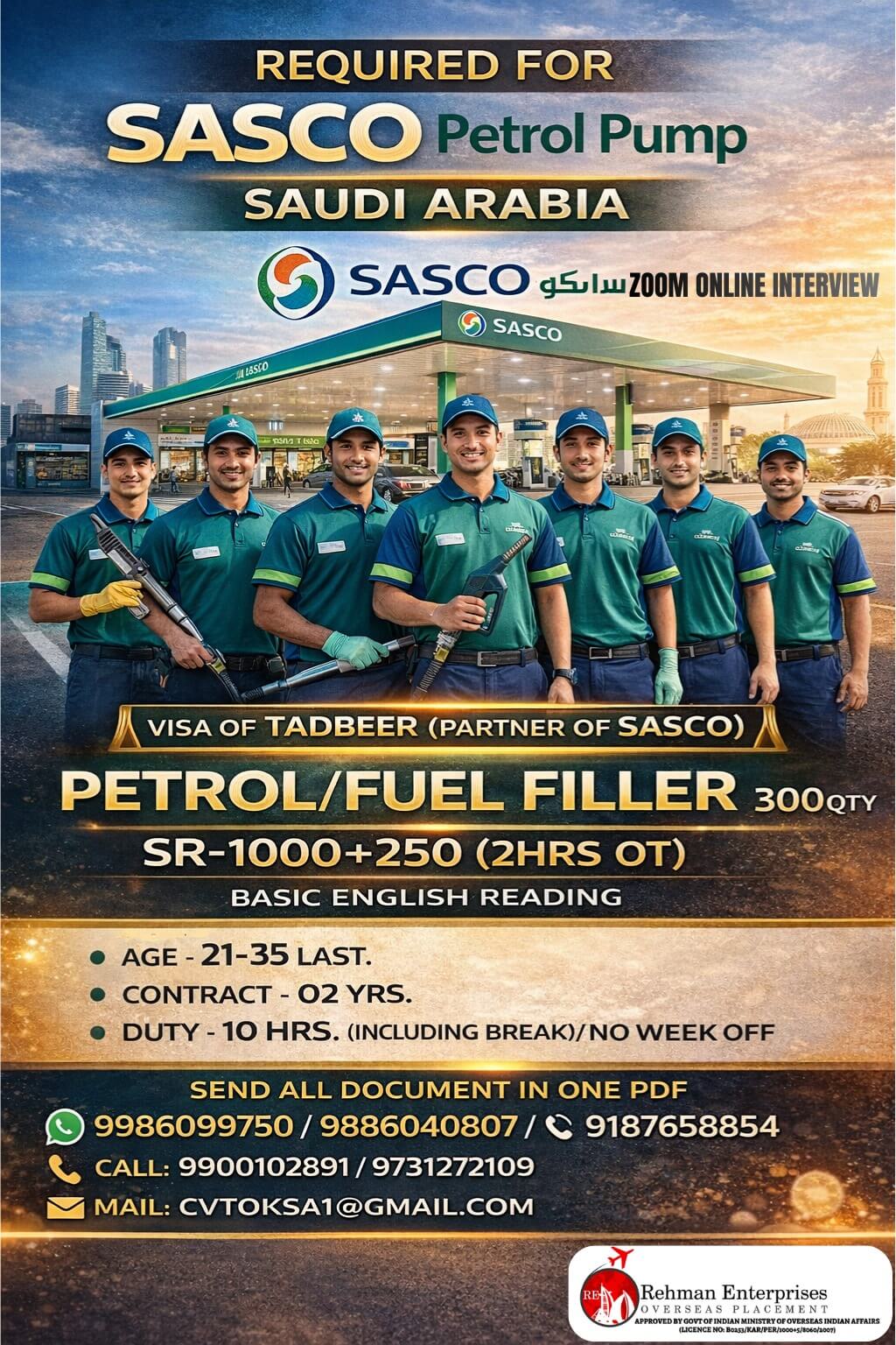 REQUIRED FOR SAUDI ARABIA