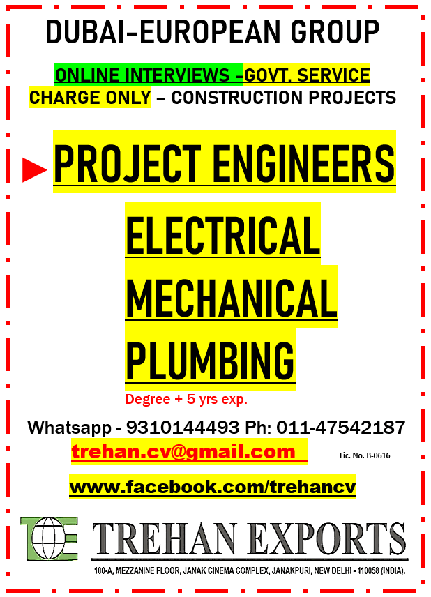 ENGINEERS - ELECTRICAL MECHNAICAL PLUMBING