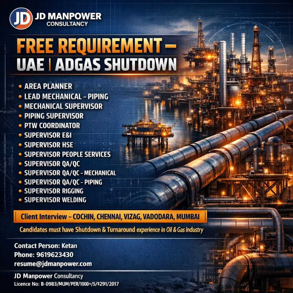 urgent requirement for UAE - ADGAS