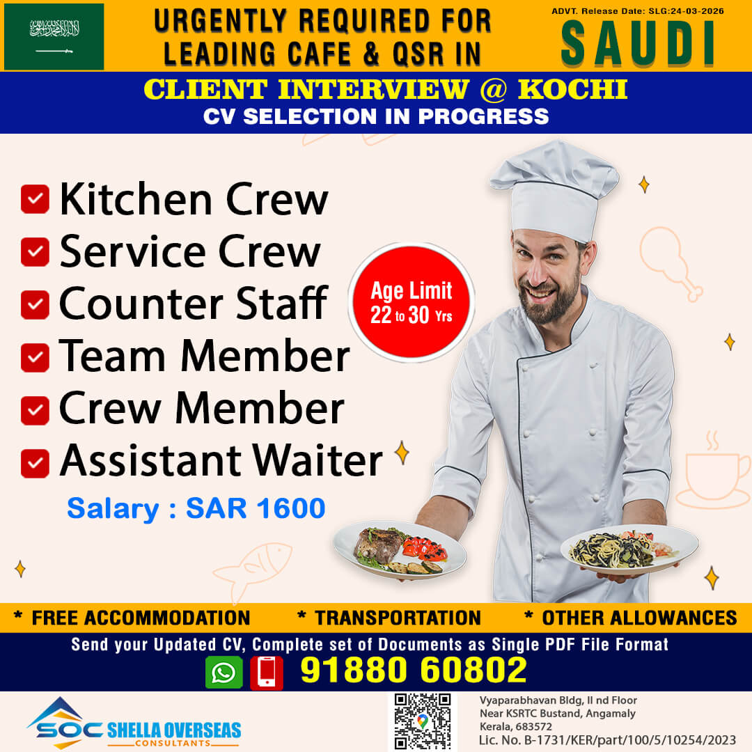 Kitchen Crew Jobs Saudi Arabia