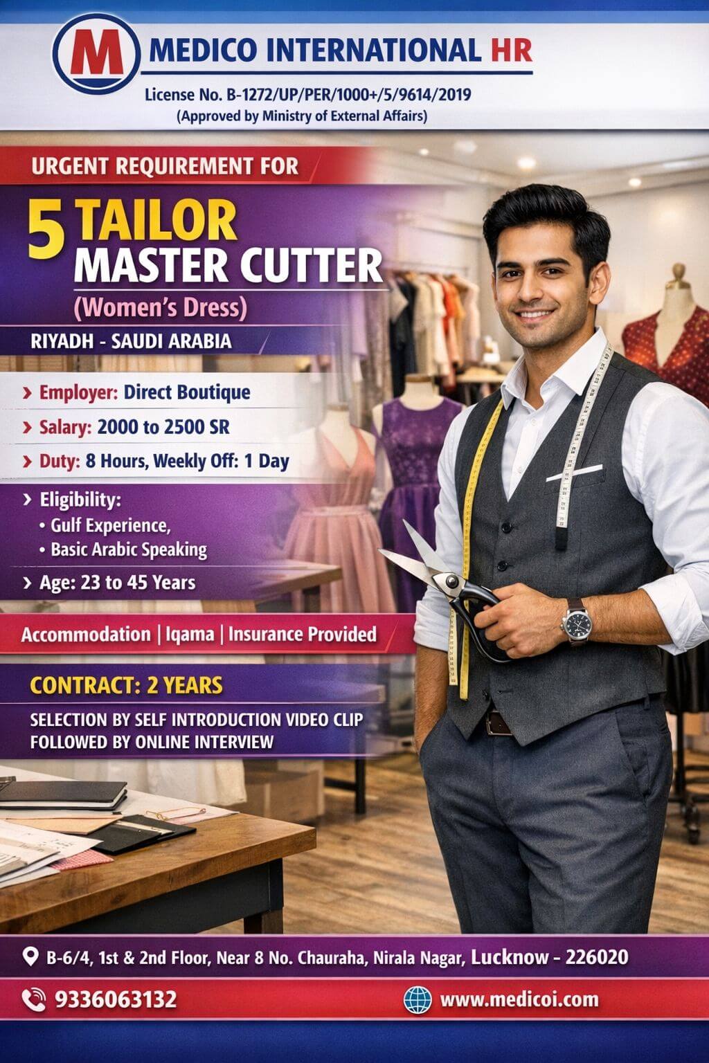 Tailor Master Cutter (Women’s Dress)