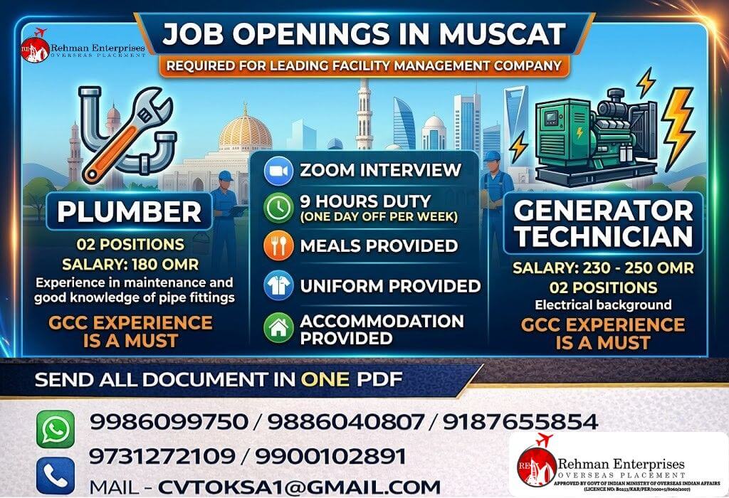 HIRING FOR MUSCAT