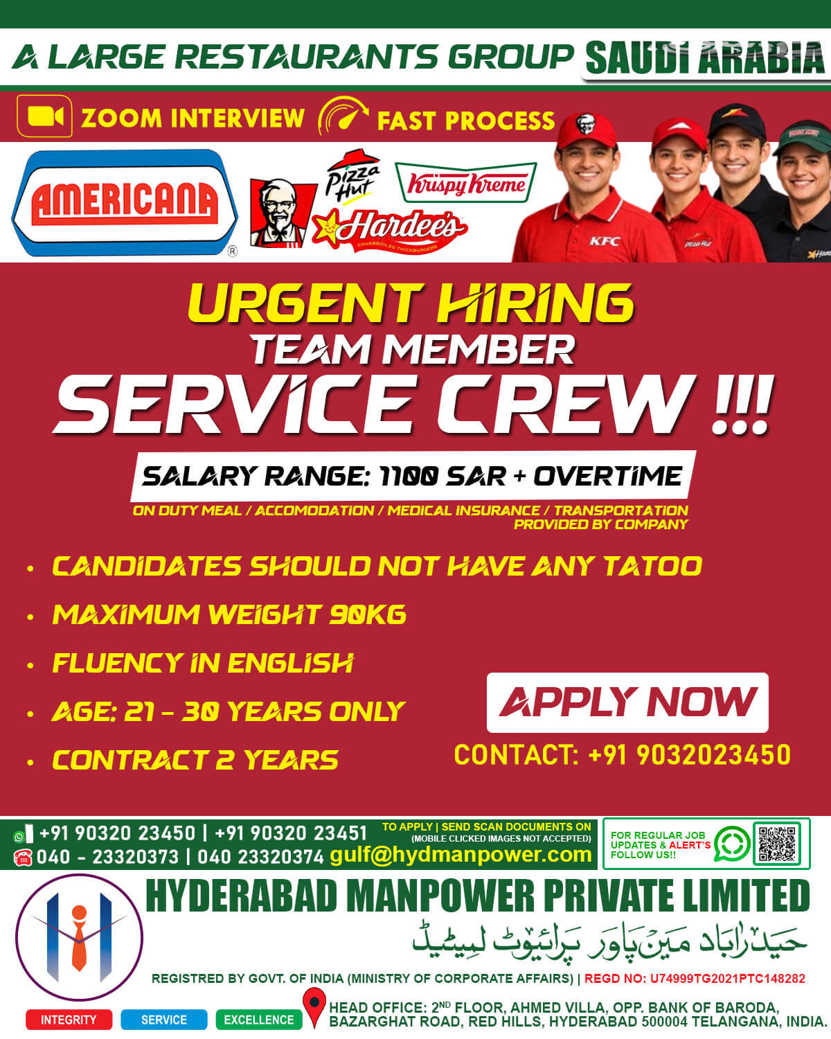 Hiring for Saudi Arabia