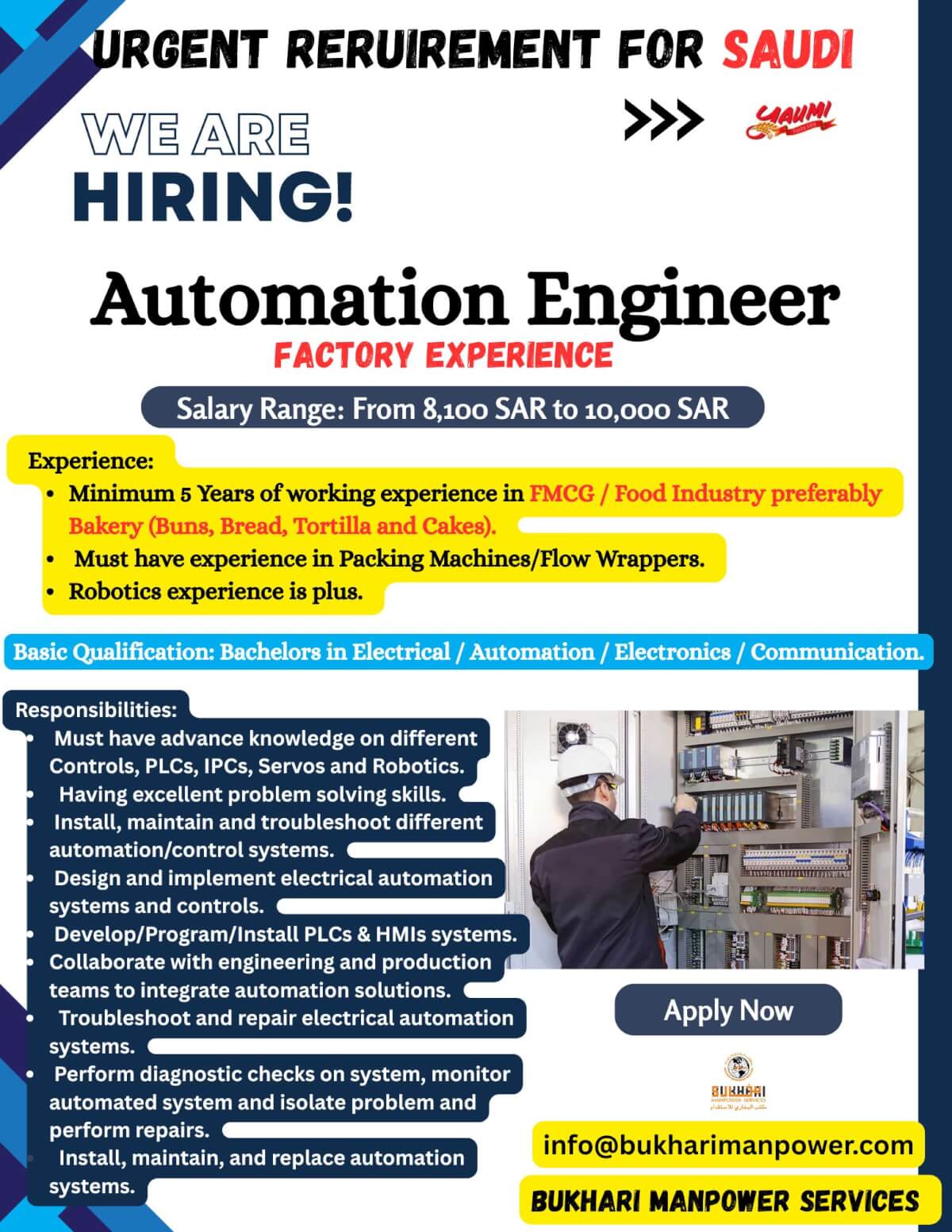 URGENT RERUIREMENT FOR SAUDI