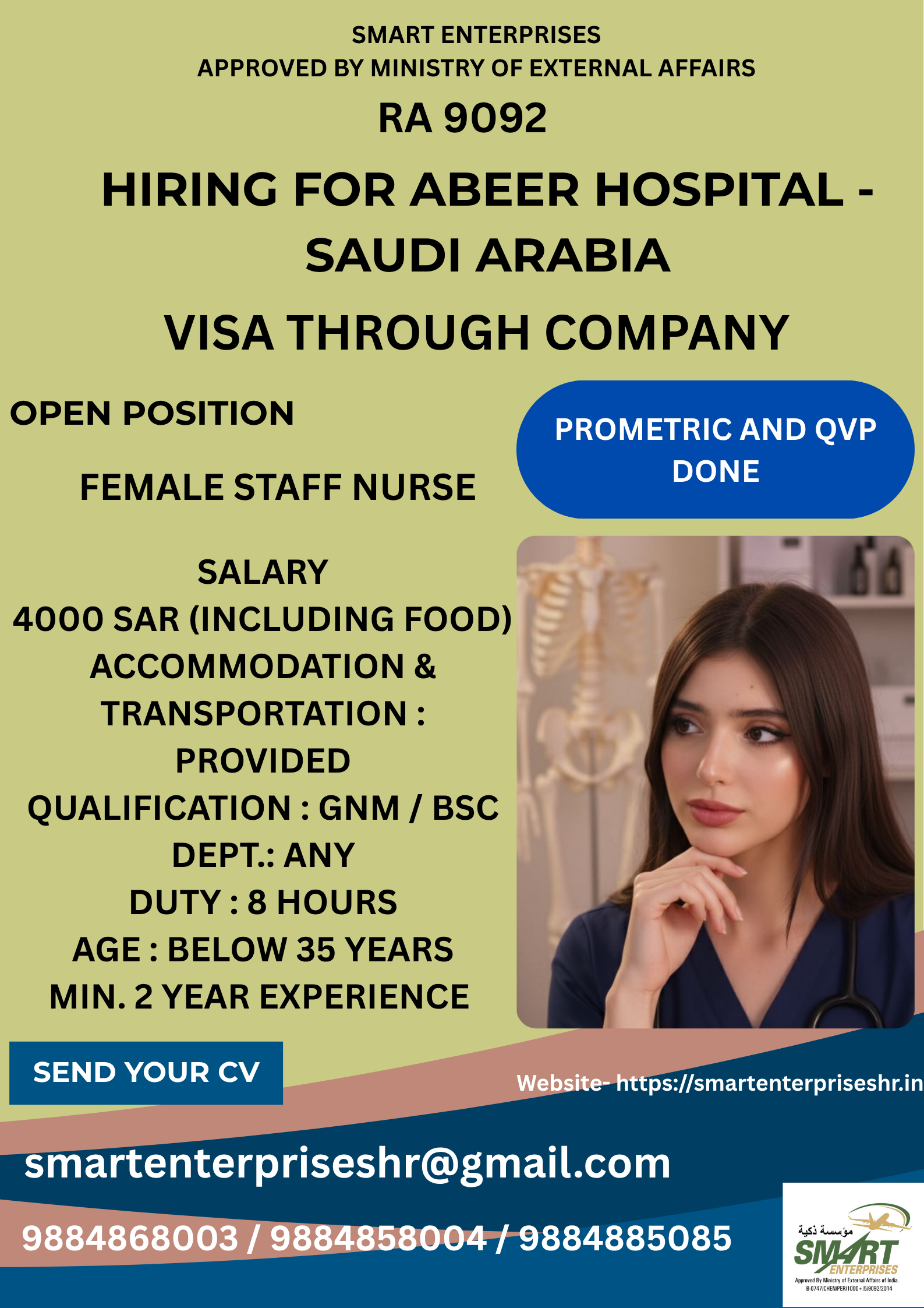 URGENT REQUIREMENT FOR SAUDI ARABIA