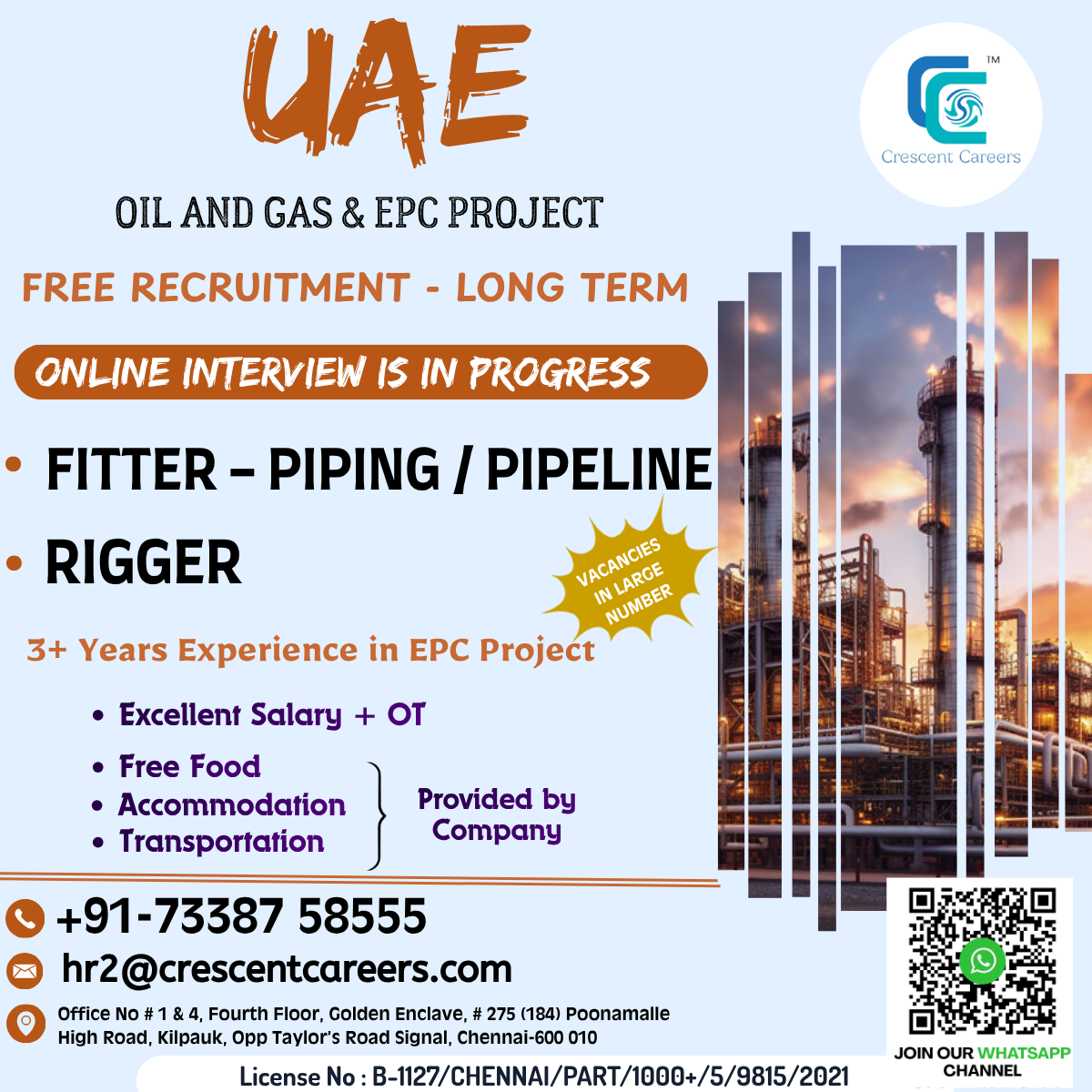 FITTER-PIPING/PIPELINE / RIGGER