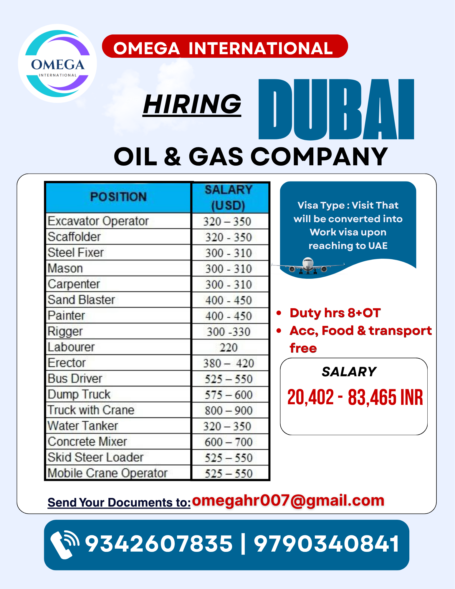 HIRING FOR DUBAI
