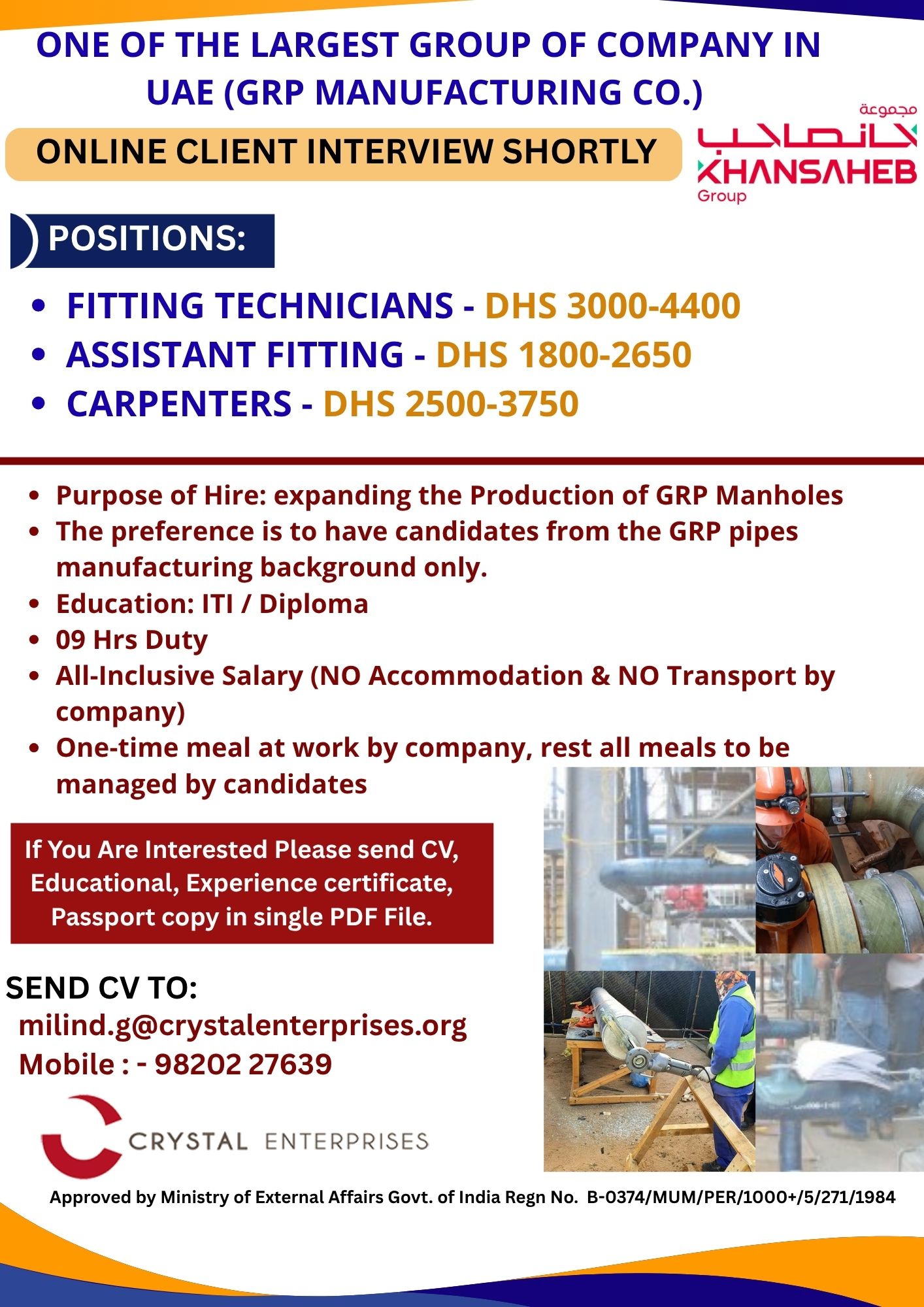 ONE OF THE LARGEsT GROUP OF COMPANY IN UAE (GRP MANUFACTURING CO.)