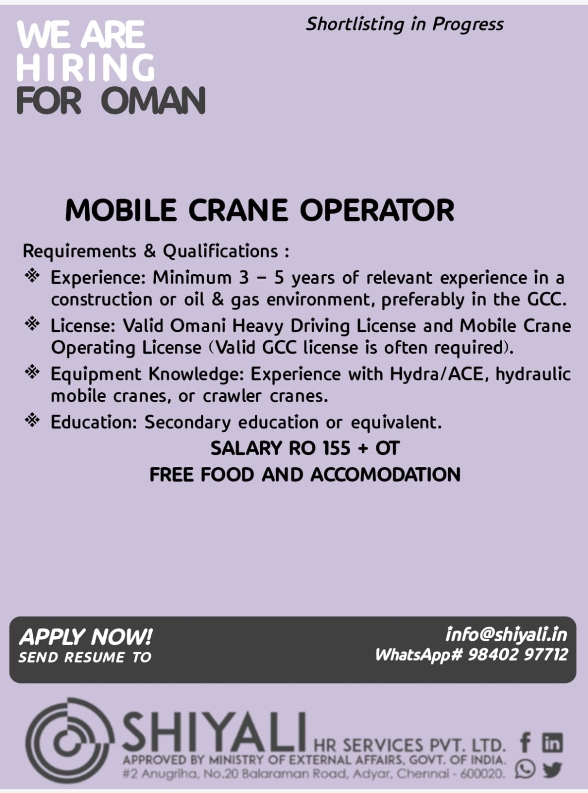 Mobile Crane Operators