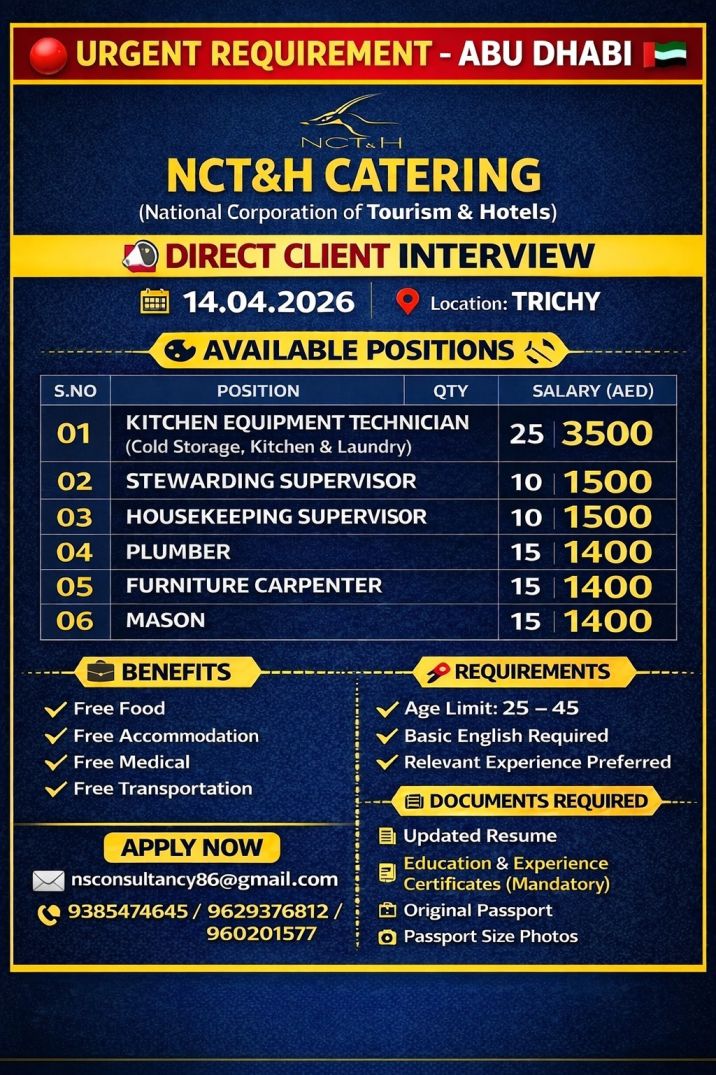 LEADING NATIONAL CORPORATION OF TOURISM & HOTELS REQUIREMENT FOR ABU DHABI