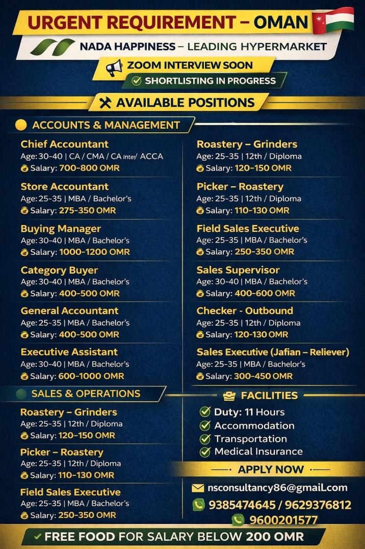 LEADING HYPERMARKET REQUIREMENT FOR OMAN